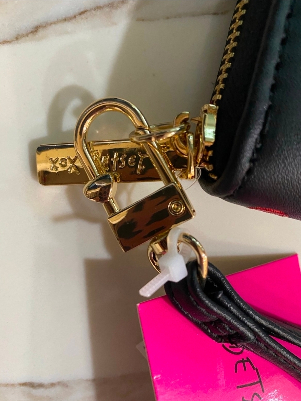 Betsey Johnson Cherry Embroidered Zip Wallet Wristlet NWT 🍒 Black | Cute Gift - Picture 6 of 6